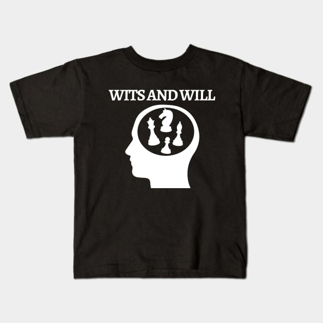 Chess - Wits and will Kids T-Shirt by William Faria